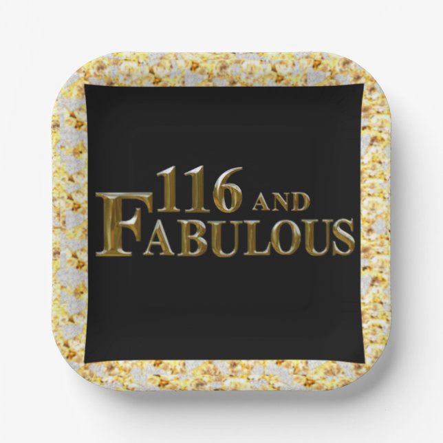 116 Geburtstag Pappteller (Vorderseite)