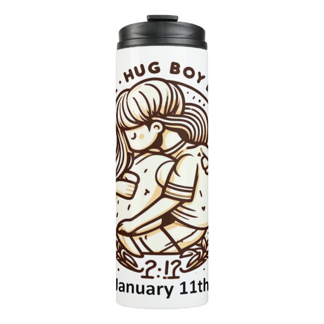 11.01. - Girl Hug Boy Day Thermosbecher (Vorderseite)