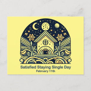 11.02. Zufriedener Bleibe Single Tag Postkarte