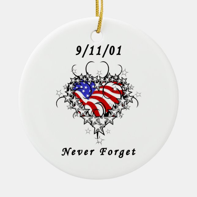 11.09.01 Patriotische Tattoo Keramikornament (Vorne)