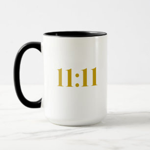 11:11 Black & Gold Affirmation Café Mug