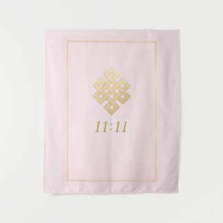 11:11 Eternal Knot Pink Wall Tapestry  Wandteppich