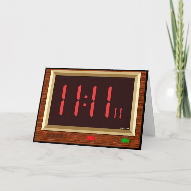 11:11 Uhr-(rote) Gruß-Karte Karte (Vorderseite)