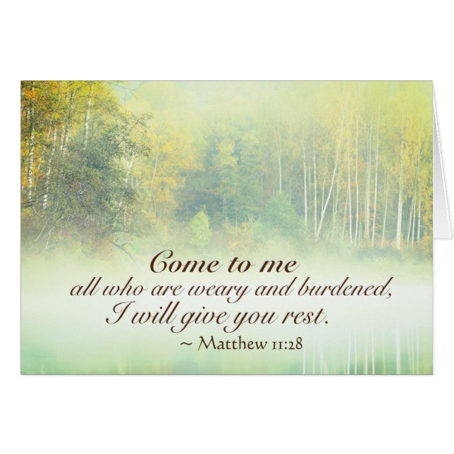 11:28 Come to Me I will give you rest Card (Vorderseite (Horizontal))