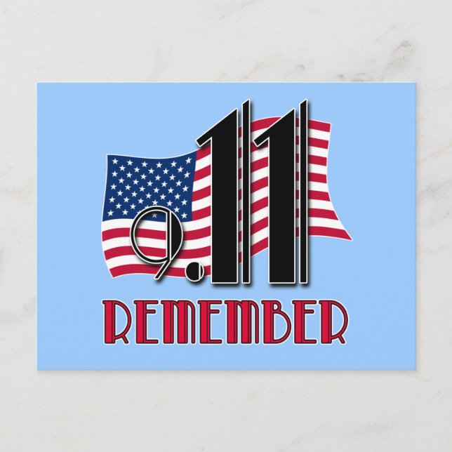 11.9.11. Erinnern Sie sich an amerikanische Flagge Postkarte (Vorderseite)