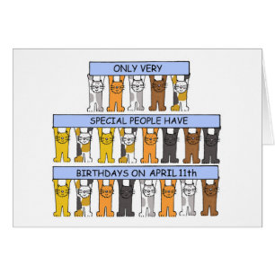 11. April Geburtstag Cartoon Katzen