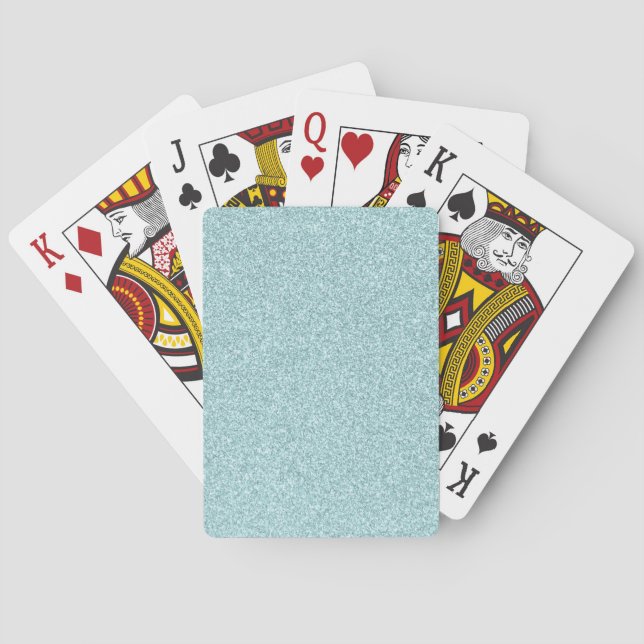 11 Baby Blue Glitzer Print Spielkarten (Rückseite)