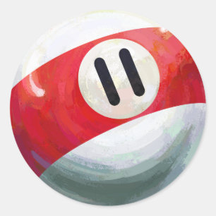 11 Ball Runder Aufkleber