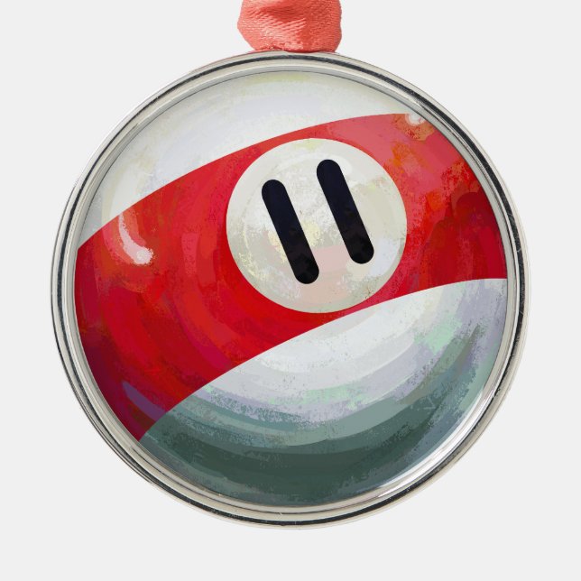 11 Ball Silbernes Ornament (Vorne)