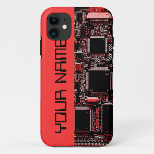 11 Circuit rouge 2 "Nom" iPhone 5 côté coque rouge