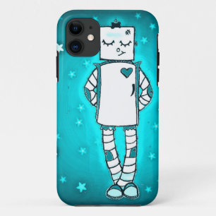 11 Coque iphone de fille robotique bleue