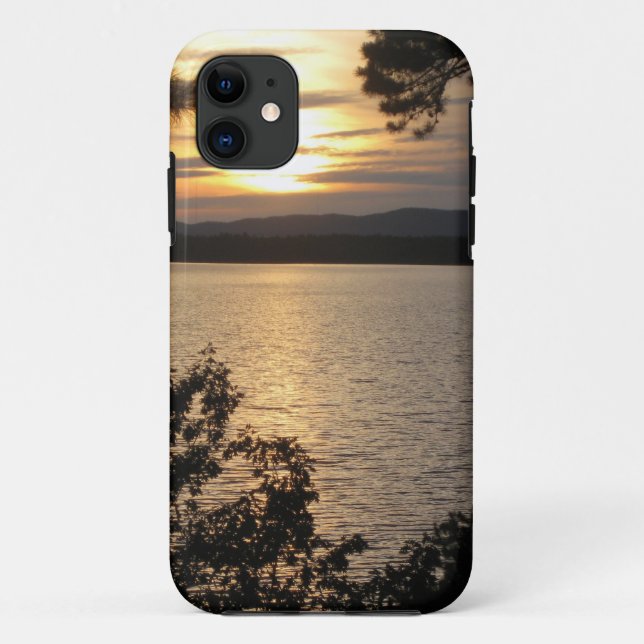 11 Coque iphone de scène de lac sunset (Dos)