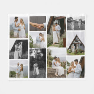 11 Custom Unique Foto Collage Minimalistisch Fleecedecke