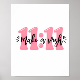 11 Faire un Vœu Affiche de Typographie Rose Mignon