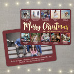 11 Foto Burgundy Frohe Weihnachten Moderne Collage Folien Feiertagskarte<br><div class="desc">Senden Sie stilvolle fröhliche Grüße und teilen Sie 11 Ihrer Lieblingsfotos mit einer individuellen Foto-Collage Bordeaux und Goldfolie-Urlaubskarte. Der gesamte Text auf dieser Vorlage ist einfach zu personalisieren und enthält alle möglichen Formulierungen, wie z. B. Frohe Weihnachten, glückliche Feiertage, Frohe Festtage, Neujahrsjubiläen usw. (IMAGE PLACEMENT TIP: Eine einfache Möglichkeit, ein...</div>