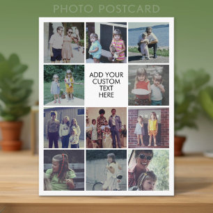 11 Foto-Collage - Benutzerdefinierter Text in der Postkarte