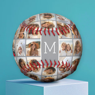 11 Foto-Collage - Minimales Raster mit Text Baseball
