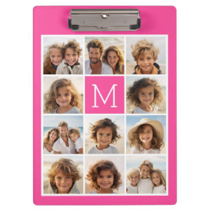 11 Foto-Collage - Minimales Raster mit Text Klemmbrett