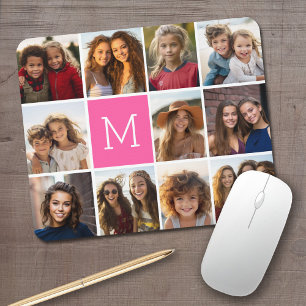 11 Foto-Collage - Minimales Raster mit Text Mousepad