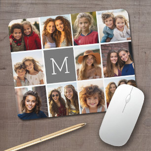 11 Foto-Collage - Minimales Raster mit Text Mousepad