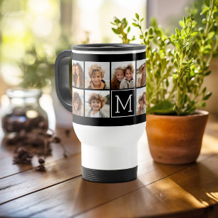 11 Foto-Collage - Minimales Raster mit Text Reisebecher