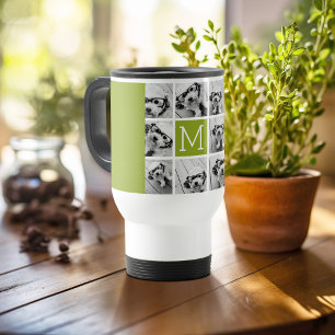 11 Foto-Collage - Minimales Raster mit Text Reisebecher