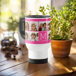 11 Foto-Collage - Minimales Raster mit Text Reisebecher