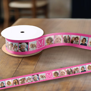 11 Foto-Collage - Minimales Raster mit Text Ripsband