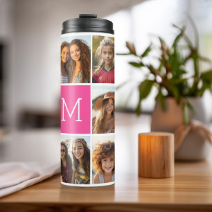 11 Foto-Collage - Minimales Raster mit Text Thermosbecher