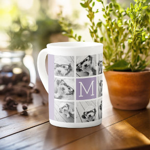 11 Foto-Gitter-Collage mit Monogramm Prozellantasse
