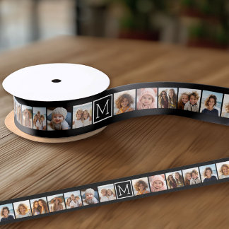 11 Foto Instagram Collage Custom Black Monogram Ripsband