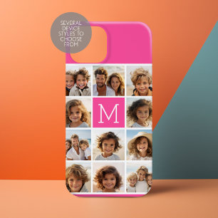 11 Foto Instagram Collage Pink Monogramm Case-Mate iPhone Hülle