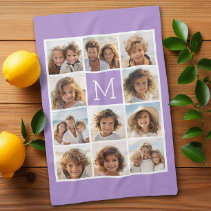 11-Foto-Raster-Collage mit Monogramm Handtuch