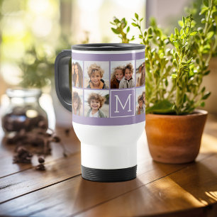 11-Foto-Raster-Collage mit Monogramm Reisebecher