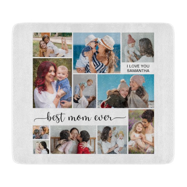 11 FotoCollage Beste Mama je Schneidebrett (Vorderseite)