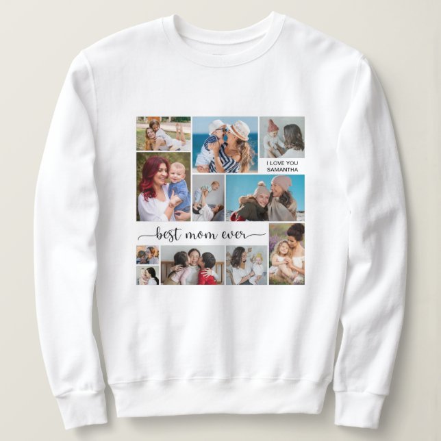 11 FotoCollage Beste Mama je Sweatshirt (Design vorne)