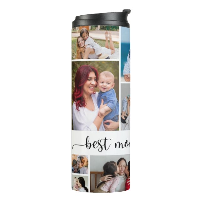 11 FotoCollage Beste Mama je Thermosbecher (Nach links gedreht)