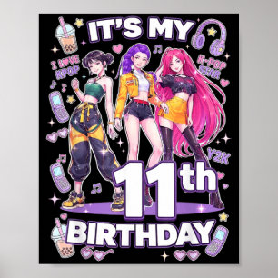 11. Geburtstag 11 Jahre altes Mädchen Korean Pop K Poster