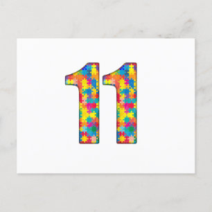 11. Geburtstag Autismuseinsatz für Junge Mädchen Postkarte