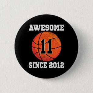 11. Geburtstag Basketball Lover 11 Jahre alter Vin Button
