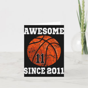 11. Geburtstag Basketballspieler 11 Jahre alt Vint Karte