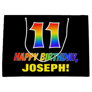 11. Geburtstag: Bold, Fun, Simple, Rainbow 11 Große Geschenktüte