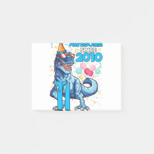11. Geburtstag Dinosaurier 11 Jahre alter Junge Ki Post-it Klebezettel
