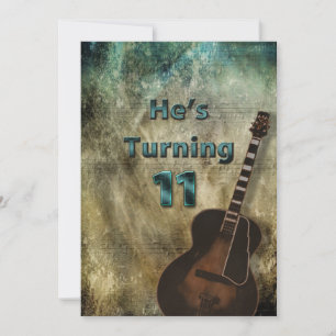 11. Geburtstag Einladung Boys Grunge Gitarre