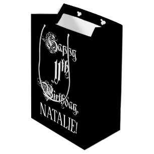 11. Geburtstag: Extravagant, elegant, Script + Ind Mittlere Geschenktüte