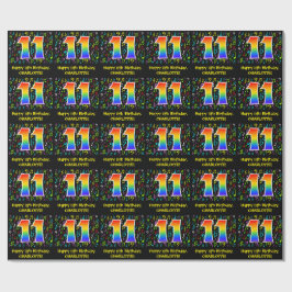 11. Geburtstag: Farbige Musiksymbole, Regenbogen 1 Geschenkpapier