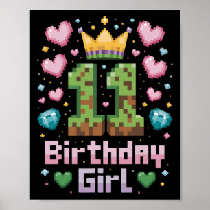 11. Geburtstag Girl Shirt Gaming Pixel Party 11 Ja Poster
