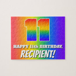 11. Geburtstag — mehrfarbiges Regenbogenmuster "11