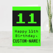 11. Geburtstag: Nerdy / Geeky Style "11" und Name