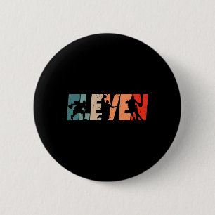 11. Geburtstag Retro Bysketbyll 11 Jahre alter Jun Button